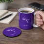 ספל תה \ קפה + תחתית עגולה בעיצוב אישי עם השם שלך בעיצוב פומה גודל הספל 325 מ"ל קוטר התחתית 10 ס"מ