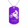 שרשרת דיסקיט מאלומיניום בעיצוב אישי עם השם שלך בעיצוב מוטוקרוס גודל הדיסקיט 2.9 × 5 ס"מ