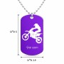 שרשרת דיסקיט מאלומיניום בעיצוב אישי עם השם שלך בעיצוב מוטוקרוס גודל הדיסקיט 2.9 × 5 ס"מ