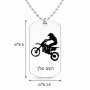 שרשרת דיסקיט מאלומיניום בעיצוב אישי עם השם שלך בעיצוב מוטוקרוס גודל הדיסקיט 2.9 × 5 ס"מ