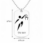 שרשרת דיסקיט מאלומיניום בעיצוב אישי עם השם שלך בעיצוב כדורסל אולימפי גודל הדיסקיט 2.9 × 5 ס"מ