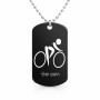 שרשרת דיסקיט מאלומיניום בעיצוב אישי עם השם שלך בעיצוב אופניים אולימפיים גודל הדיסקיט 2.9 × 5 ס"מ