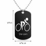 שרשרת דיסקיט מאלומיניום בעיצוב אישי עם השם שלך בעיצוב אופניים אולימפיים גודל הדיסקיט 2.9 × 5 ס"מ
