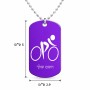 שרשרת דיסקיט מאלומיניום בעיצוב אישי עם השם שלך בעיצוב אופניים אולימפיים גודל הדיסקיט 2.9 × 5 ס"מ