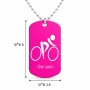 שרשרת דיסקיט מאלומיניום בעיצוב אישי עם השם שלך בעיצוב אופניים אולימפיים גודל הדיסקיט 2.9 × 5 ס"מ