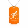 שרשרת דיסקיט מאלומיניום בעיצוב אישי עם השם שלך בעיצוב אופניים אולימפיים גודל הדיסקיט 2.9 × 5 ס"מ