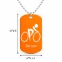 שרשרת דיסקיט מאלומיניום בעיצוב אישי עם השם שלך בעיצוב אופניים אולימפיים גודל הדיסקיט 2.9 × 5 ס"מ