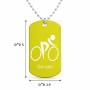 שרשרת דיסקיט מאלומיניום בעיצוב אישי עם השם שלך בעיצוב אופניים אולימפיים גודל הדיסקיט 2.9 × 5 ס"מ