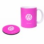 ספל תה \ קפה + תחתית עגולה בעיצוב אישי עם השם שלך בעיצוב פולקסווגן גודל הספל 325 מ"ל קוטר התחתית 10 ס"מ