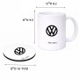 ספל תה \ קפה + תחתית עגולה בעיצוב אישי עם השם שלך בעיצוב פולקסווגן גודל הספל 325 מ"ל קוטר התחתית 10 ס"מ