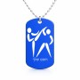 שרשרת דיסקיט מאלומיניום בעיצוב אישי עם השם שלך בעיצוב לוחמים אולימפיים גודל הדיסקיט 2.9 × 5 ס"מ