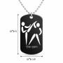 שרשרת דיסקיט מאלומיניום בעיצוב אישי עם השם שלך בעיצוב לוחמים אולימפיים גודל הדיסקיט 2.9 × 5 ס"מ