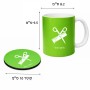 ספל תה \ קפה + תחתית עגולה בעיצוב אישי עם השם שלך בעיצוב מעצב שיער גודל הספל 325 מ"ל קוטר התחתית 10 ס"מ