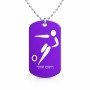 שרשרת דיסקיט מאלומיניום בעיצוב אישי עם השם שלך בעיצוב כדורגל אולימפי גודל הדיסקיט 2.9 × 5 ס"מ