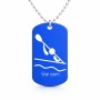 שרשרת דיסקיט מאלומיניום בעיצוב אישי עם השם שלך בעיצוב קיאק אולימפי גודל הדיסקיט 2.9 × 5 ס"מ