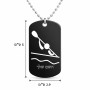 שרשרת דיסקיט מאלומיניום בעיצוב אישי עם השם שלך בעיצוב קיאק אולימפי גודל הדיסקיט 2.9 × 5 ס"מ