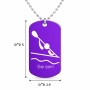 שרשרת דיסקיט מאלומיניום בעיצוב אישי עם השם שלך בעיצוב קיאק אולימפי גודל הדיסקיט 2.9 × 5 ס"מ