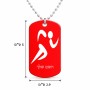 שרשרת דיסקיט מאלומיניום בעיצוב אישי עם השם שלך בעיצוב רצים אולימפיים גודל הדיסקיט 2.9 × 5 ס"מ