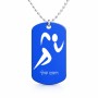 שרשרת דיסקיט מאלומיניום בעיצוב אישי עם השם שלך בעיצוב רצים אולימפיים גודל הדיסקיט 2.9 × 5 ס"מ