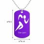 שרשרת דיסקיט מאלומיניום בעיצוב אישי עם השם שלך בעיצוב רצים אולימפיים גודל הדיסקיט 2.9 × 5 ס"מ