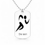 שרשרת דיסקיט מאלומיניום בעיצוב אישי עם השם שלך בעיצוב רצים אולימפיים גודל הדיסקיט 2.9 × 5 ס"מ