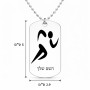 שרשרת דיסקיט מאלומיניום בעיצוב אישי עם השם שלך בעיצוב רצים אולימפיים גודל הדיסקיט 2.9 × 5 ס"מ