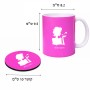 ספל תה \ קפה + תחתית עגולה בעיצוב אישי עם השם שלך בעיצוב אהבת נשים גודל הספל 325 מ"ל קוטר התחתית 10 ס"מ