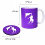 ספל תה \ קפה + תחתית עגולה בעיצוב אישי עם השם שלך בעיצוב אישה רוקדת עם גבר גודל הספל 325 מ"ל קוטר התחתית 10 ס"מ