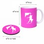 ספל תה \ קפה + תחתית עגולה בעיצוב אישי עם השם שלך בעיצוב אישה רוקדת עם גבר גודל הספל 325 מ"ל קוטר התחתית 10 ס"מ