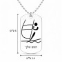 שרשרת דיסקיט מאלומיניום בעיצוב אישי עם השם שלך בעיצוב שייט אולימפי גודל הדיסקיט 2.9 × 5 ס"מ