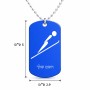 שרשרת דיסקיט מאלומיניום בעיצוב אישי עם השם שלך בעיצוב קפיצת סקי אולימפית גודל הדיסקיט 2.9 × 5 ס"מ