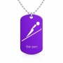 שרשרת דיסקיט מאלומיניום בעיצוב אישי עם השם שלך בעיצוב קפיצת סקי אולימפית גודל הדיסקיט 2.9 × 5 ס"מ