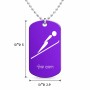 שרשרת דיסקיט מאלומיניום בעיצוב אישי עם השם שלך בעיצוב קפיצת סקי אולימפית גודל הדיסקיט 2.9 × 5 ס"מ