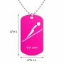 שרשרת דיסקיט מאלומיניום בעיצוב אישי עם השם שלך בעיצוב קפיצת סקי אולימפית גודל הדיסקיט 2.9 × 5 ס"מ