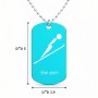 שרשרת דיסקיט מאלומיניום בעיצוב אישי עם השם שלך בעיצוב קפיצת סקי אולימפית גודל הדיסקיט 2.9 × 5 ס"מ