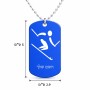 שרשרת דיסקיט מאלומיניום בעיצוב אישי עם השם שלך בעיצוב סקי אולימפי גודל הדיסקיט 2.9 × 5 ס"מ