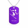 שרשרת דיסקיט מאלומיניום בעיצוב אישי עם השם שלך בעיצוב סקי אולימפי גודל הדיסקיט 2.9 × 5 ס"מ
