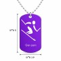 שרשרת דיסקיט מאלומיניום בעיצוב אישי עם השם שלך בעיצוב סקי אולימפי גודל הדיסקיט 2.9 × 5 ס"מ