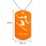 שרשרת דיסקיט מאלומיניום בעיצוב אישי עם השם שלך בעיצוב סקי אולימפי גודל הדיסקיט 2.9 × 5 ס"מ