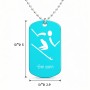 שרשרת דיסקיט מאלומיניום בעיצוב אישי עם השם שלך בעיצוב סקי אולימפי גודל הדיסקיט 2.9 × 5 ס"מ