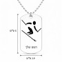שרשרת דיסקיט מאלומיניום בעיצוב אישי עם השם שלך בעיצוב סקי אולימפי גודל הדיסקיט 2.9 × 5 ס"מ