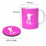 ספל תה \ קפה + תחתית עגולה בעיצוב אישי עם השם שלך בעיצוב ביאתלון גודל הספל 325 מ"ל קוטר התחתית 10 ס"מ
