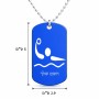 שרשרת דיסקיט מאלומיניום בעיצוב אישי עם השם שלך בעיצוב כדור מים אולימפי גודל הדיסקיט 2.9 × 5 ס"מ