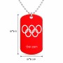 שרשרת דיסקיט מאלומיניום בעיצוב אישי עם השם שלך בעיצוב אולימפי גודל הדיסקיט 2.9 × 5 ס"מ