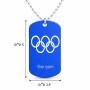 שרשרת דיסקיט מאלומיניום בעיצוב אישי עם השם שלך בעיצוב אולימפי גודל הדיסקיט 2.9 × 5 ס"מ