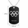 שרשרת דיסקיט מאלומיניום בעיצוב אישי עם השם שלך בעיצוב אולימפי גודל הדיסקיט 2.9 × 5 ס"מ
