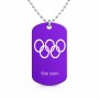 שרשרת דיסקיט מאלומיניום בעיצוב אישי עם השם שלך בעיצוב אולימפי גודל הדיסקיט 2.9 × 5 ס"מ