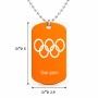 שרשרת דיסקיט מאלומיניום בעיצוב אישי עם השם שלך בעיצוב אולימפי גודל הדיסקיט 2.9 × 5 ס"מ