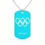 שרשרת דיסקיט מאלומיניום בעיצוב אישי עם השם שלך בעיצוב אולימפי גודל הדיסקיט 2.9 × 5 ס"מ