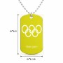 שרשרת דיסקיט מאלומיניום בעיצוב אישי עם השם שלך בעיצוב אולימפי גודל הדיסקיט 2.9 × 5 ס"מ